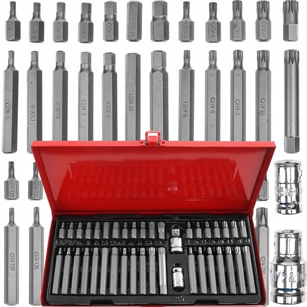 ZESTAW BITÓW KOŃCÓWKI BITY KLUCZE KOŃCÓWKI KLUCZ IMBUS HEX TORX SPLINE 40el zdjęcie 1