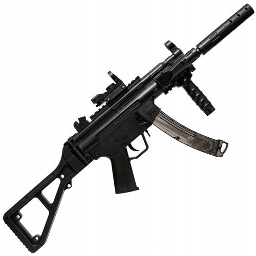 KARABIN MP5 PISTOLET AUTOMATCZNY NA KULKI ŻELOWE Z LATARKĄ 2w1 STRZAŁKI na Arena.pl