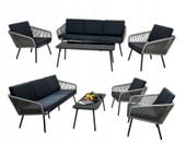 Zestaw mebli ogrodowych Venezia Pro 5 osobowy sofa fotele szary