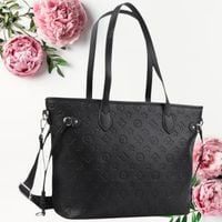 Czarna Damska Torebka Shopper na ramię Miejska Torebka z ekoskóry Duża