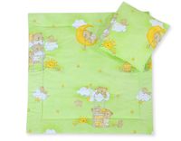 Pościel do wózka z wypełnieniem kołderka i poduszka - Misie na zieleni