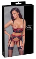 shelf bra set black/red m