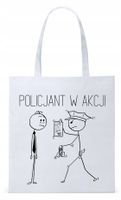 Dla Policjanta Policjantki Torba Eco Biała Shopper Z Nadrukiem Ze Zdjęciem