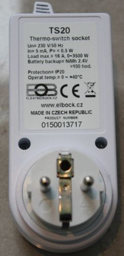 Termostat gniazdkowy Elektrobock TS20 z programatorem tygodniowym na Arena.pl