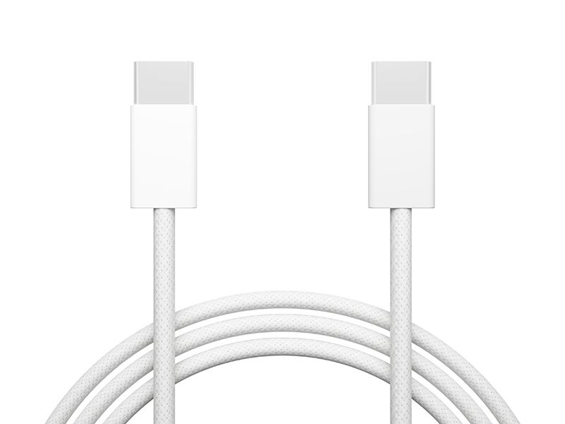 Przyłącze USB-C - USB-C 1,0m białe plecionka zdjęcie 1