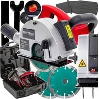 BRUZDOWNICA DO BETONU ELEKTRYCZNA LASER ZESTAW 2 TARCZE WALIZKA 150MM