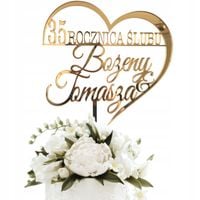 TOPPER NA TORT TOPER ROCZNICA ŚLUBU Z IMIONAMI LICZBA 30 40 50 zloty