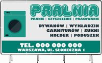 BANER REKLAMOWY 130x80cm różne wzory projekt w cenie PRALNIA CZYSZCZENIE