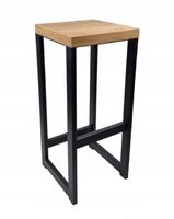 Hoker metalowy loft 60cm siedzisko drewno HIT!