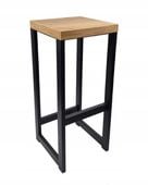 Hoker metalowy loft 60cm siedzisko drewno HIT!