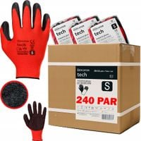 rękawice robocze mercator tech red+black latex - s - 240 par