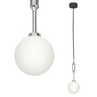 Szklana lampa wisząca Ero I zwis nad wyspę biały chrom