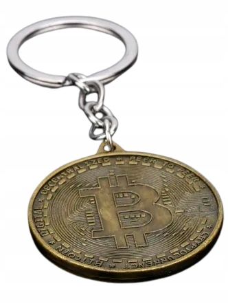 1 2409 Breloczek Moneta Bitcoin Krypto Waluta Brąz Blockchain Mining zdjęcie 1