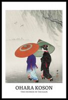 Plakat 40x60cm Design Two Women Rain, Koson Vintage do Salonu
