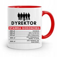 Dla Dyrektora Kubek Czerwony Stawka Godzinowa Z Nadrukiem Ze Zdjęciem