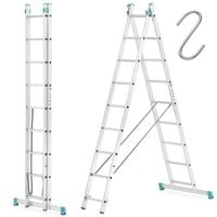 Drabina aluminiowa profesjonalna ALOSS rozsuwana 2x9 TUV 150kg