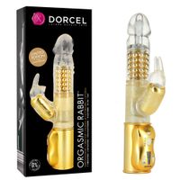 wibrator z funkcją rotacji z masażerem łechtaczki. orgasmic rabbit gold