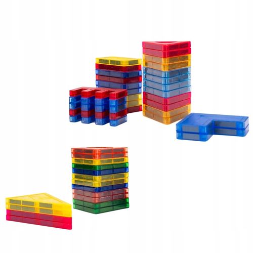 Klocki Magnetyczne 3D Zamek i Pojazdy Duży Zestaw 110 Elementów Edukacyjne na Arena.pl