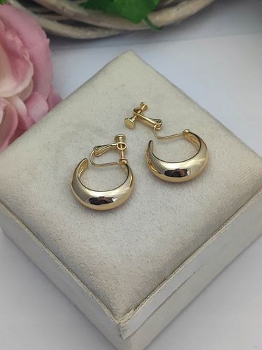 Klipsy do uszu gładkie koła - Francja nowość ślub złote cudo c77 na Arena.pl