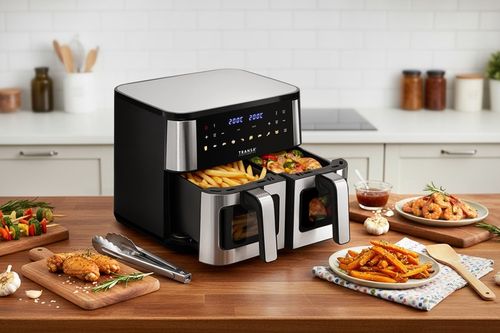 FRYTKOWNICA BEZTŁUSZCZOWA DWUKOMOROWA PODWÓJNA 9 PROGRAMÓW LED 9L na Arena.pl