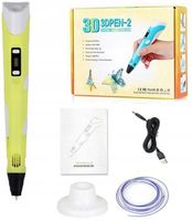 DŁUGOPIS DRUKARKA 3D PEN ZESTAW + WKŁADY 9 METRÓW (ŻÓŁTY)