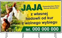 BANER REKLAMOWY 130x80cm duży wybór różne wzory JAJA Z WŁASNEJ HODOWLI KUR
