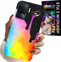 ETUI DO OPPO F19 PRO - TĘCZOWE KOLOROWE WZORY, FARBA + FOLIA