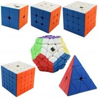 ZESTAW Kostek 2x2 + 3x3 + 4x4 + 5x5 + Piramida + Megaminx SZYBKIE + GRATIS