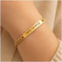 BRANSOLETKA POZŁACANA STAL CHIRURGICZNA PANCEKRA Z BLASZKĄ + GRAWER