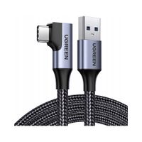Kabel USB do USB-C, kątowy UGREEN US385, 3A, 1m (czarny)