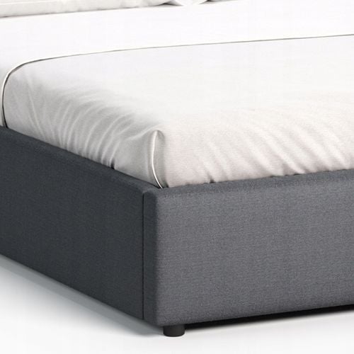 Łóżko tapicerowane 160×200 z pojemnikiem i zagłówkiem Mika szare na Arena.pl