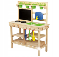 PLAYTIVE KUCHNIA DREWNIANA OGRODOWA dziecięca 78x95x34 + AKCESORIA