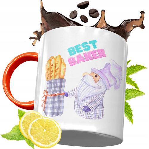 Kubek Pomarańczowy Dla Piekarza Prezent Z Nadrukiem Ze Zdjęciem na Arena.pl