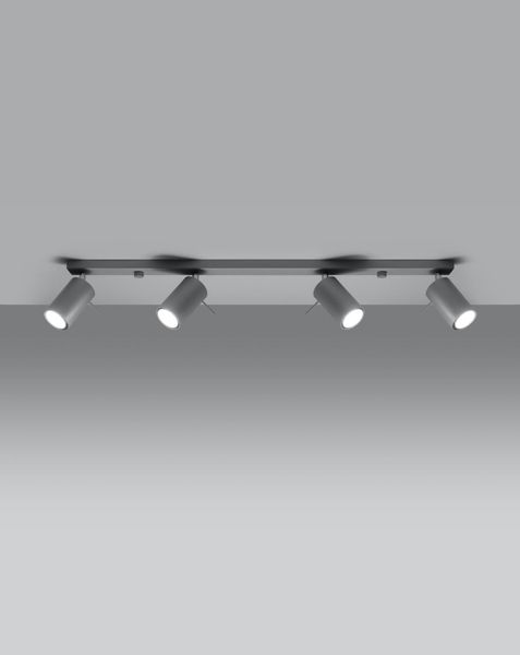 Spot LAMPA sufitowa Ring SL.0453 Sollux metalowa OPRAWA reflektorowa LISTWA regulowane tuby szare zdjęcie 2