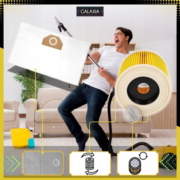 10x WORKI DO ODKURZACZA KARCHER WD3 WOREK WD 3 WD WD 6 SE 4001 Plus zdjęcie 6
