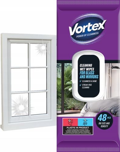 vortex chusteczki nawilżane do luster i szkła , flip top ,48 sztuk na Arena.pl
