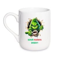KUBEK "DZIEŃ KURWA DOBRY" Wzór - Elegant Coffee 330 ml