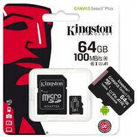 Karta pamięci 64GB Micro SD KINGSTON SDCS2 C10 A1 100Mb/s + Adapter