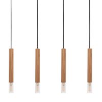 Wisząca lampa skandynawska Madera drewniane tuby do jadalni