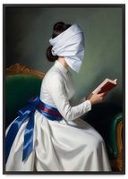 Plakat nowoczesne obrazy portrety malarskie 21x30 cm w czarnej ramie