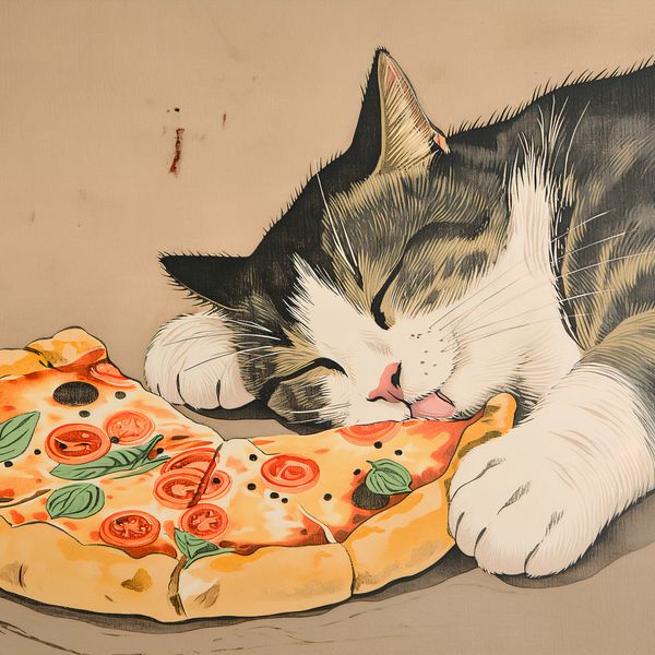 Plakat 30x30cm Pizza Dla Kota zdjęcie 1