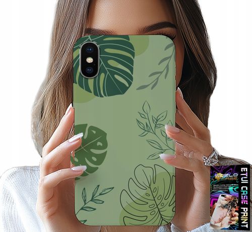 ETUI DO IPHONE XS MAX - ZIELONE LIŚCIE ROŚLINNE WZORY PLECKI na Arena.pl