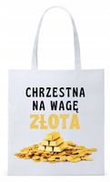 Torba Biała Eco Shopper Dla Chrzestnego Prezent Z Nadrukiem Ze Zdjęciem