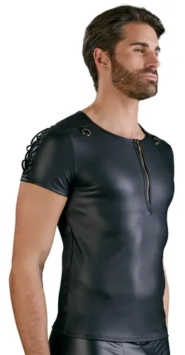 nek koszulka męska czarna matowa l sznurowane rękawy d-ringi na Arena.pl