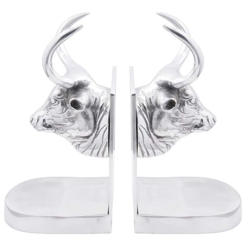 Podpórki do książek 2 pcs Srebrny 17 x 15 x 27 cm Aluminium na Arena.pl