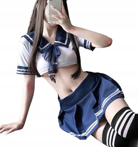 KOSTIUM STRÓJ PRZEBRANIE EROTYCZNE NIEGRZECZNA UCZENNICA ZESTAW na Arena.pl