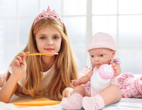 LALKA BOBAS NIEMOWLAK ŚLICZNA RÓŻOWE UBRANKO BUTELKA AKCESORIA DLA DZIECI na Arena.pl