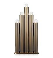 Metalowa lampa świecznikowa Organo stojąca na komodę mosiądz