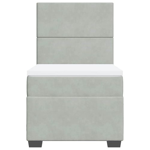 Łóżko kontynentalne z materacem, jasnoszare, aksamit, 90x190 cm na Arena.pl