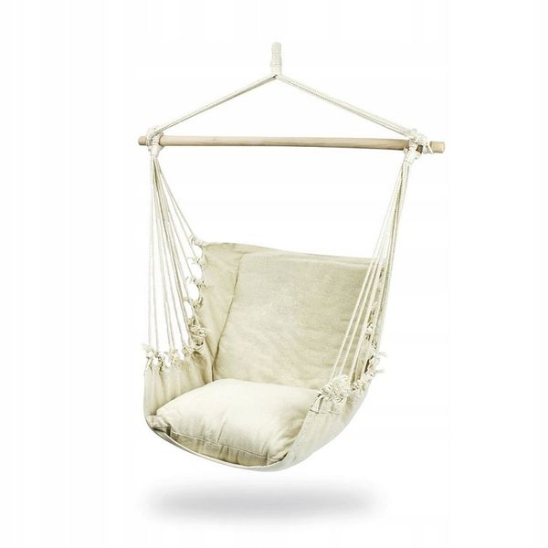 Hamak brazylijski beżowy z poduszką zdjęcie 5
